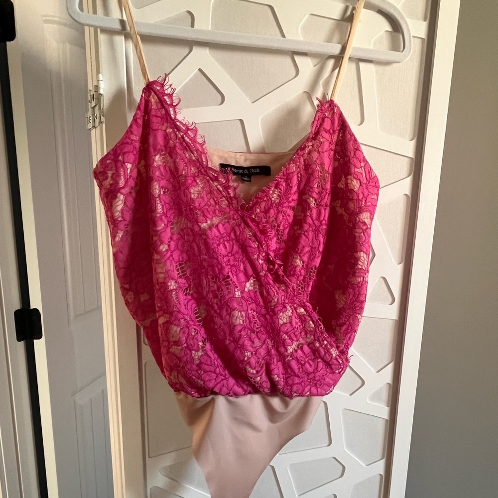 Vici Pink lace body suit